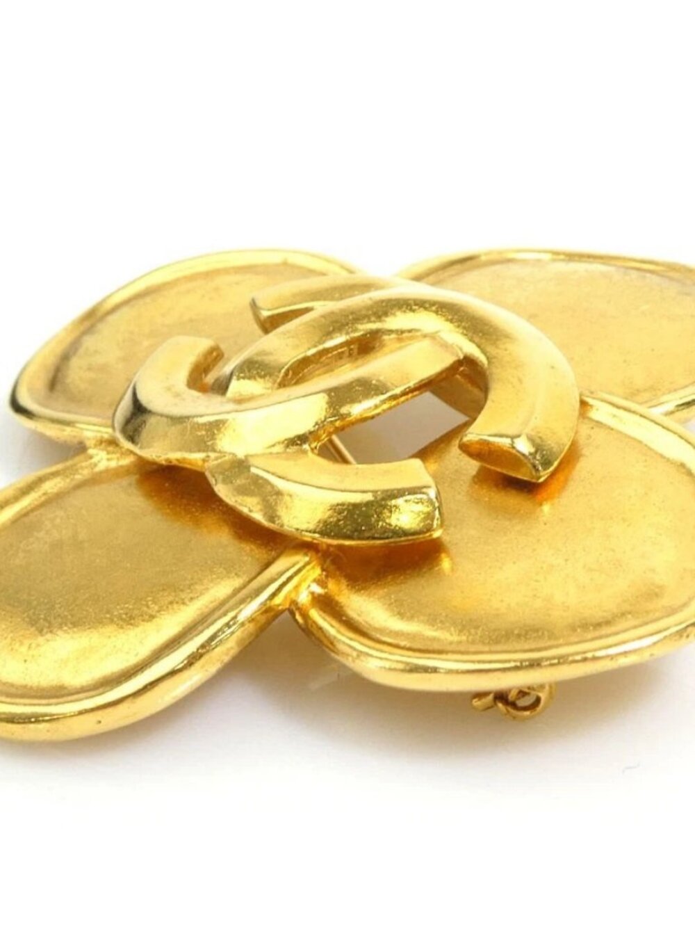 CHANEL Vintage CC Logo Brooch Gold Metal - Picture 3 of 7
